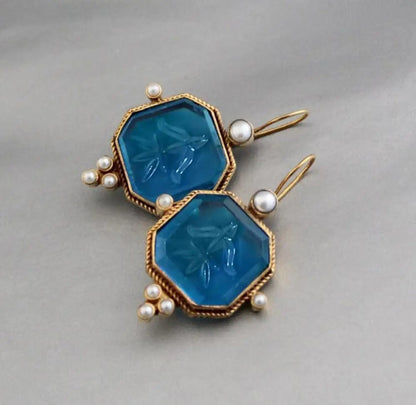 Maeble - Vintage-Ohrringe mit Stein und Perle